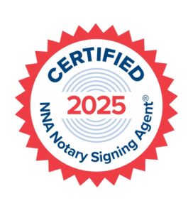 Professional notary services in El Paso featuring a notary stamp, pen signing a document, and 'Service Area' text in blue, representing trusted mobile notary, loan signing, and apostille services.